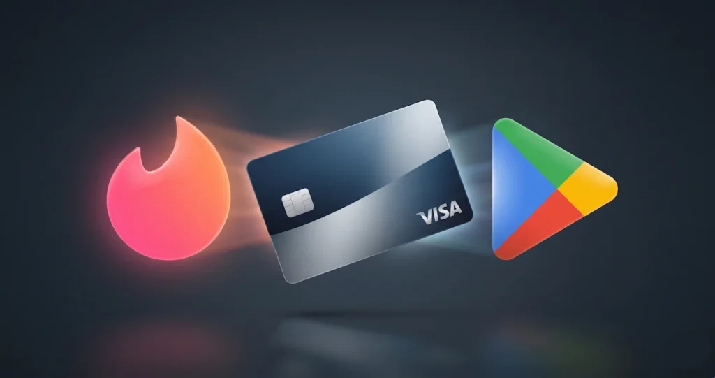 Pagar Tinder desde Venezuela con la tarjeta Visa de Venegift en Google Play